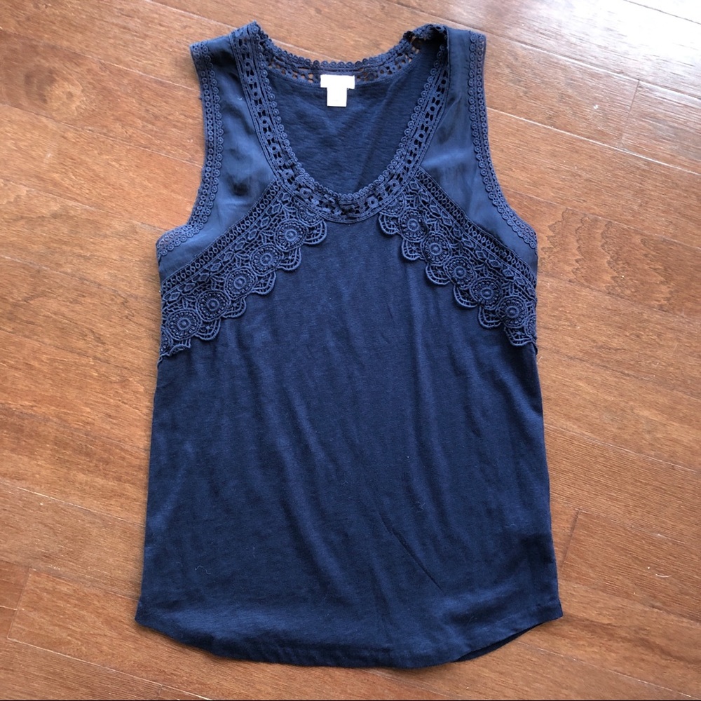 *NOT FOR SALE* J Crew Factory Lace Trim Tank Top, Size Small